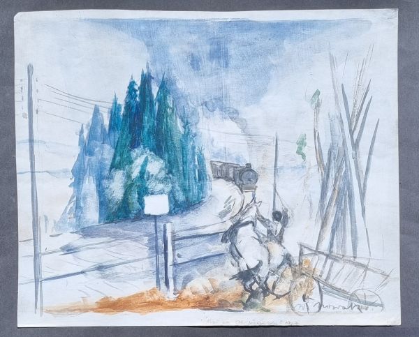 Koně na železničním přejezdu