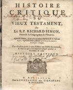 HISTOIRE CRITIQUE DU VIEUX TESTAMENT, Par ... - Simon, Richard Le
