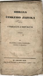 Obrana českého jazyka proti utrhačům a odpůrcům. - Kampelík, František Cyril