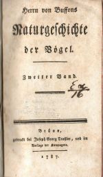 Naturgeschichte der Vögel. II. Theil. - Buffon, (Georges-Louis Lecrec de) Herrn von