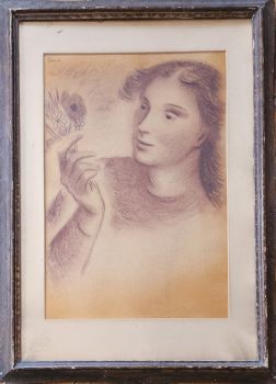 Portrét dívky s květinou