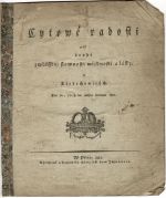 Cytowé radosti při zwlásstnj slawnosti wljdnosti a lásky. w Třebechowicých. Dne 10., 11. a 12. měsýce čerwence 1821. - 