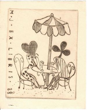 M. J. Ex libris [Marie Jančáková II] - Tichý, František