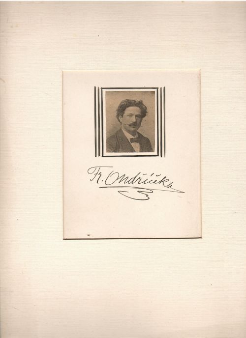 Reprodukce fotografie s Ondříčkovým podpisem