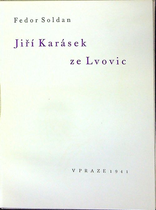 Jiří Karásek ze Lvovic.