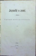 Jezovité v zemi. Upřímné slovo na uváženou. Od ˙˙˙˙ - 