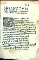 SANCTVM IESV CHRISTI EVANGELIVM. Secundum Matthaeum. Secundum Marcum. Secundum Lucam. Secundum Ioannem. ACTA APOSTOLORVM. Hieronymo interprete. - [Hieronimus, Sophronius Eusebius]