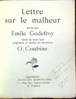 Lettre sur le malheur.