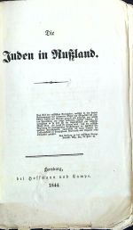 Die Juden in Russland. - [Simon, Louis]