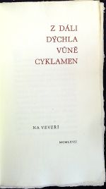 Z dáli dýchla vůně cyklamen. (K stému výročí smrti Charlese Baudelaira a k pátému deceniu předčasného skonu Miloše Martena). - 