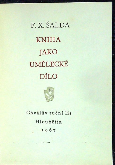Kniha jako umělecké dílo.