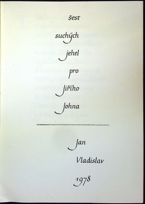 Šest suchých jehel pro Jiřího Johna.