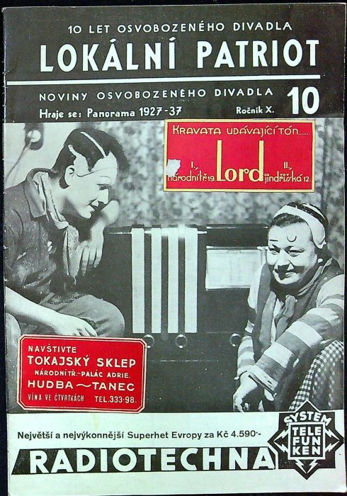 Lokální patriot. Noviny Osvobozeného divadla. Ročník X., číslo 10.