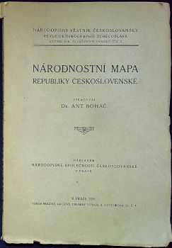 Národnostní mapa Republiky československé. Podrobný popis národnostních hranic, ostrovů a menšin.