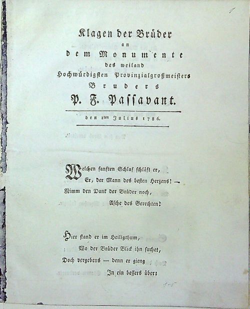 Konvolut 8 drobných zednářských tisků k úmrtí členů lóží.