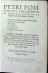 PETRI POMPONATII PHILOSOPHI ET THEOLOGICI DOCTRINA ET ingenio praestantissimi, Opera. De naturalium effectuum admirandorum causis, Seu de Incant ationibus Liber. Item de facto: Libero arbitrio: Praedestinatione: Prouidentia Dei, Libri V. In quibus defficillima capita & quaestiones Theologicae & Philosophicae ex  sana orthodoxe fidei doctrina explicantur, & multis raris historijs passim illustrantur, per autorem, qui se in omnibus Canonicae scripturae sanctorum doctorum iudicio submittit. - Pomponatius, Petrus