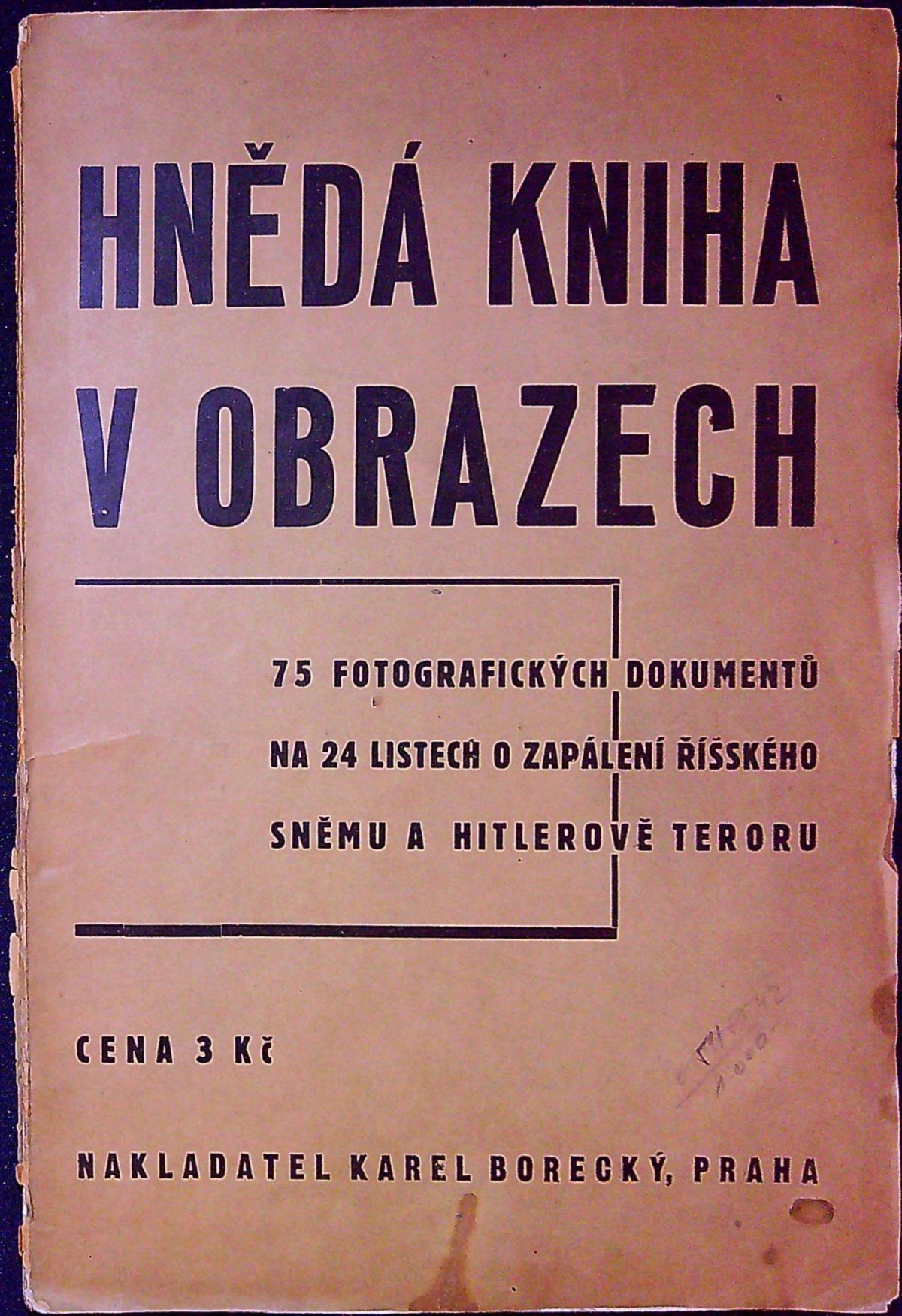 Hnědá kniha v obrazech. 75 fotografických dokumentů na 24 listech o zapálení Říšského sněmu a Hitlerově teroru.