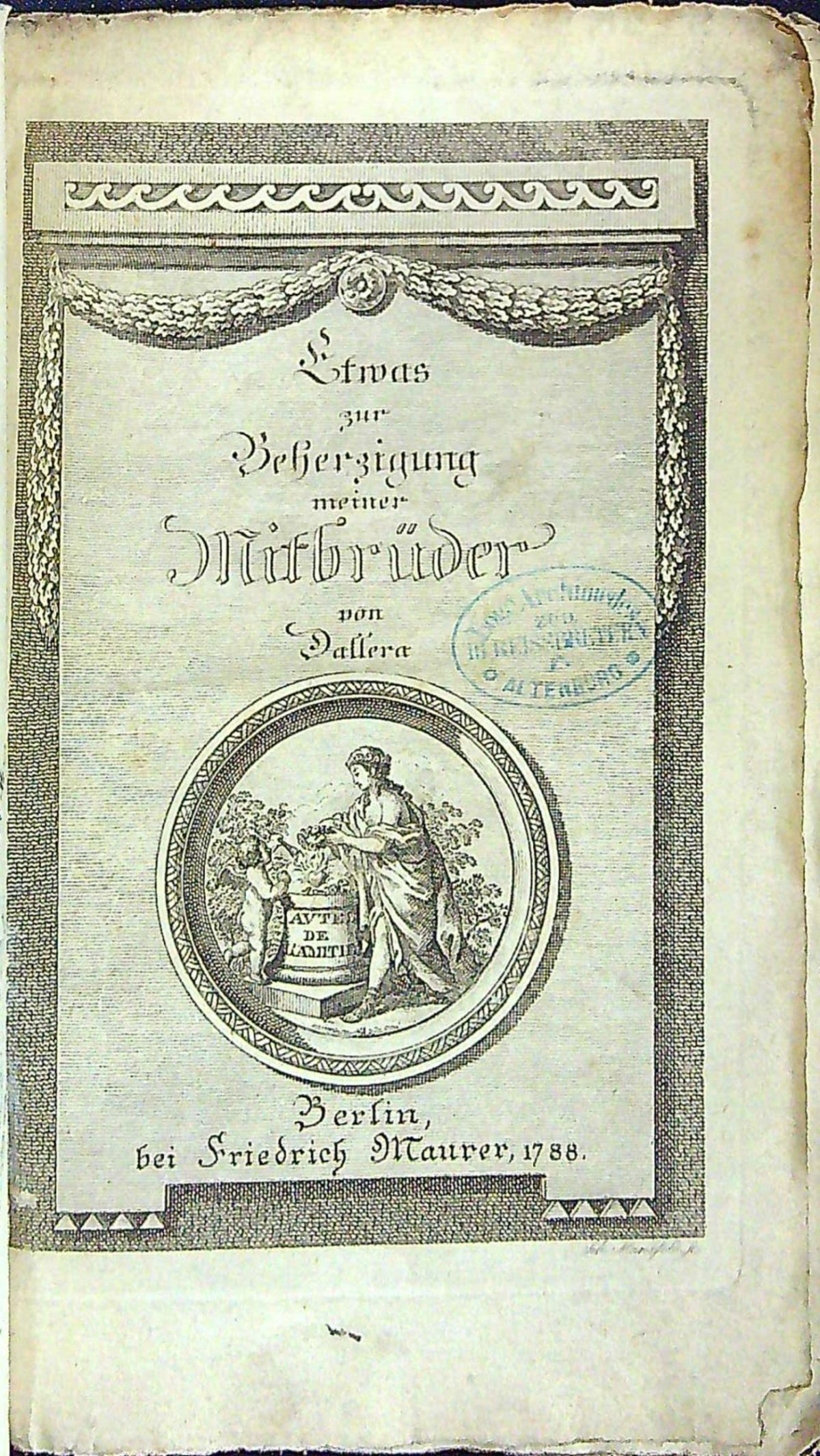 Etwas zur Beherzigung meiner Mitbrüder von Dallera.