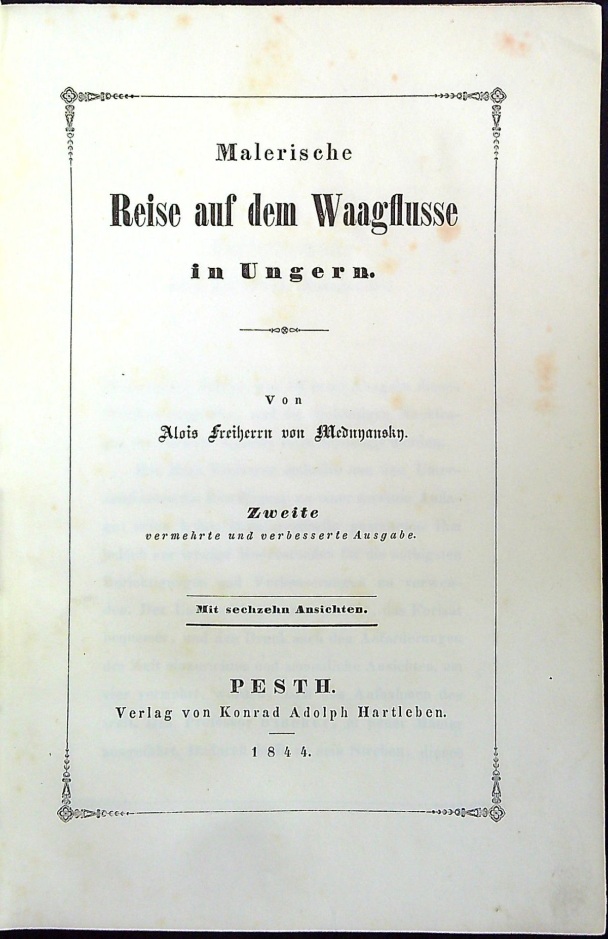 Malerische Reise auf dem Waagflusse in Ungern.