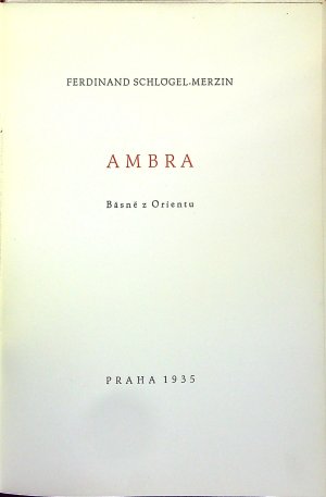 Ambra. Básně z Orientu.
