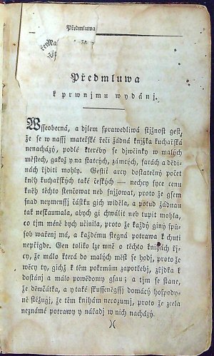 Domácý Kuchařka, aneb Pogednánj o masytých a po=stnjch pokrmech pro dcerky České a Morawské od M. D. Retikowy.