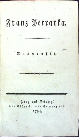 Franz Petrarka. Biographie.