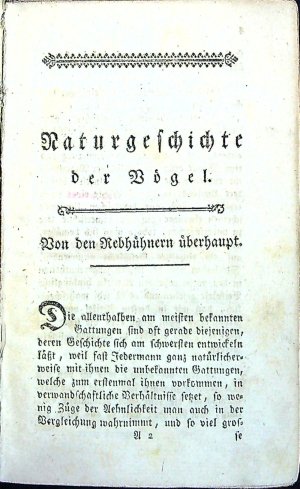 Naturgeschichte der Vögel. VI. Theil.