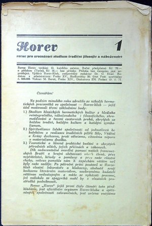 Horev. Revue pro srovnávací studium tradiční filosofie a náboženství. Číslo 1-14 (komplet, více čísel nevyšlo).