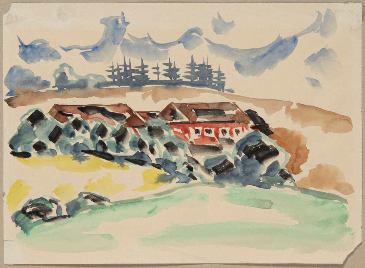 Pohled na obec v horách