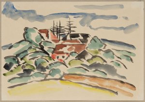 Pohled na obec v horách