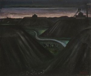 Pohled na hornický důl u Příbrami